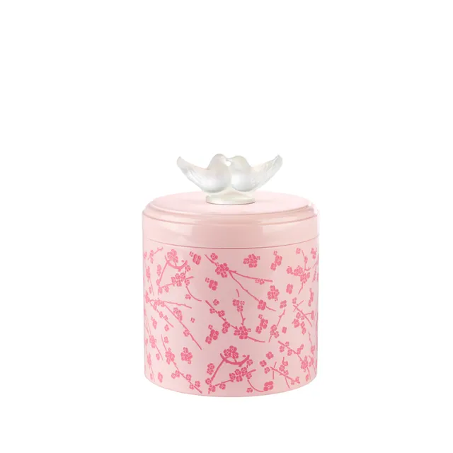 René Lalique Fleurs de Cerisier scatola cristallo taglia L rosa