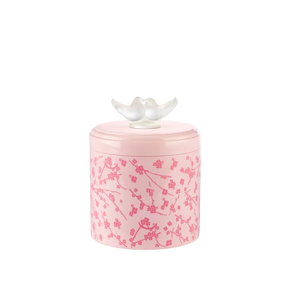 René Lalique Fleurs de Cerisier scatola cristallo taglia L rosa