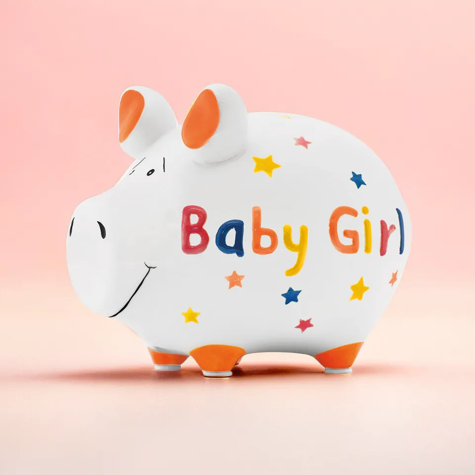 Sparschwein Kleinschweine Baby Girl salvadanaio ceramica stella