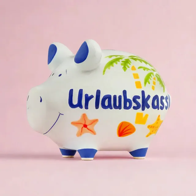 Sparschwein Kleinschweine Urlaubskasse Salvadanaio 12,5 cm