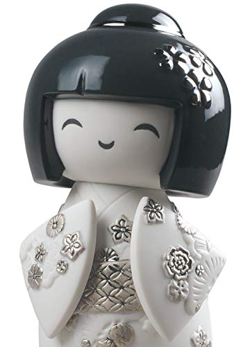 Lladró Kokeshi I figurina porcellana lustro argento