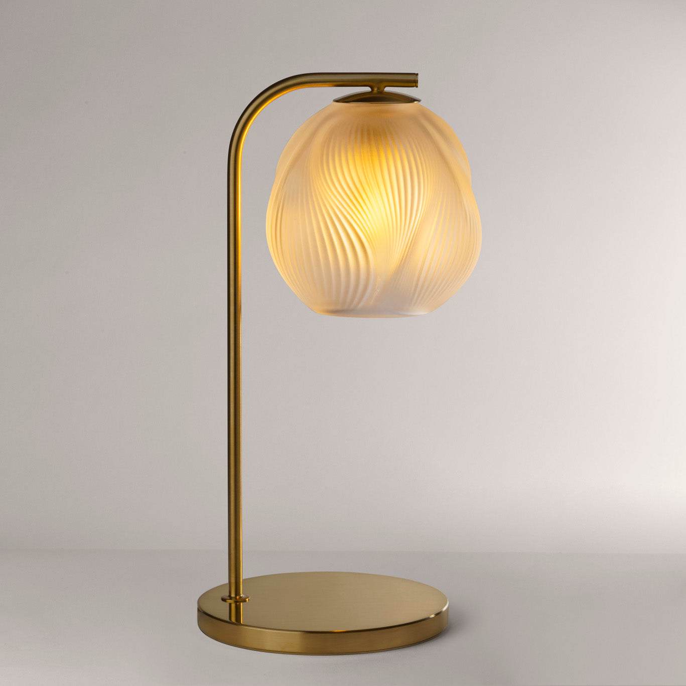 René Lalique Alizé lampada da tavolo cristallo oro satinato