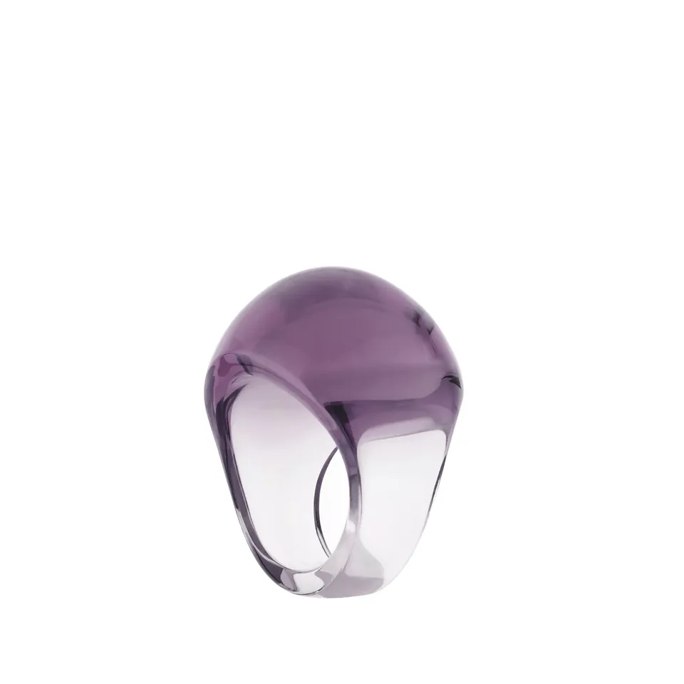 Lalique Cabochon Anello Cristallo Viola Misura 49-59