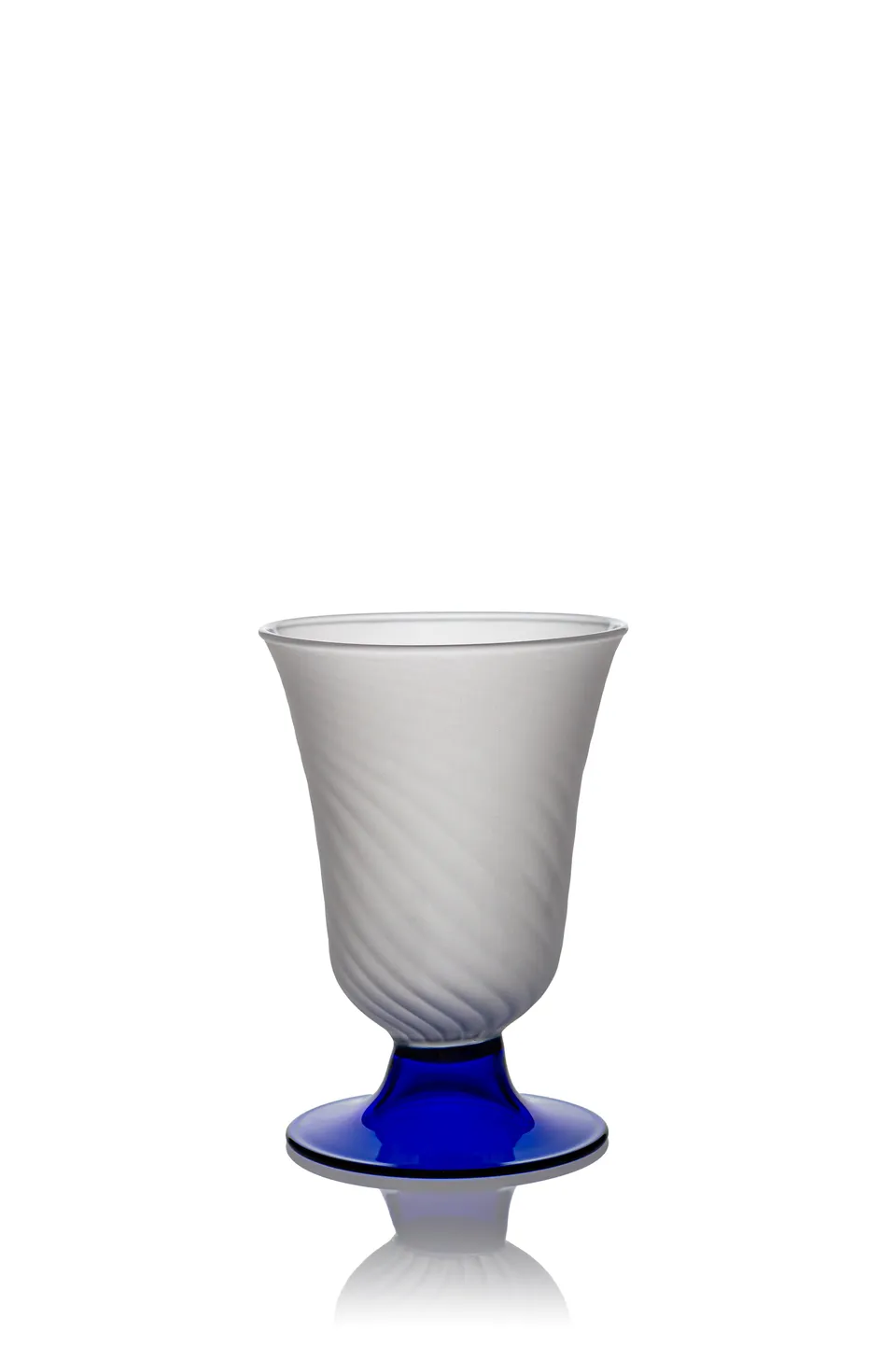 Vaporetto Amalfi bicchiere vetro Murano blu satinato