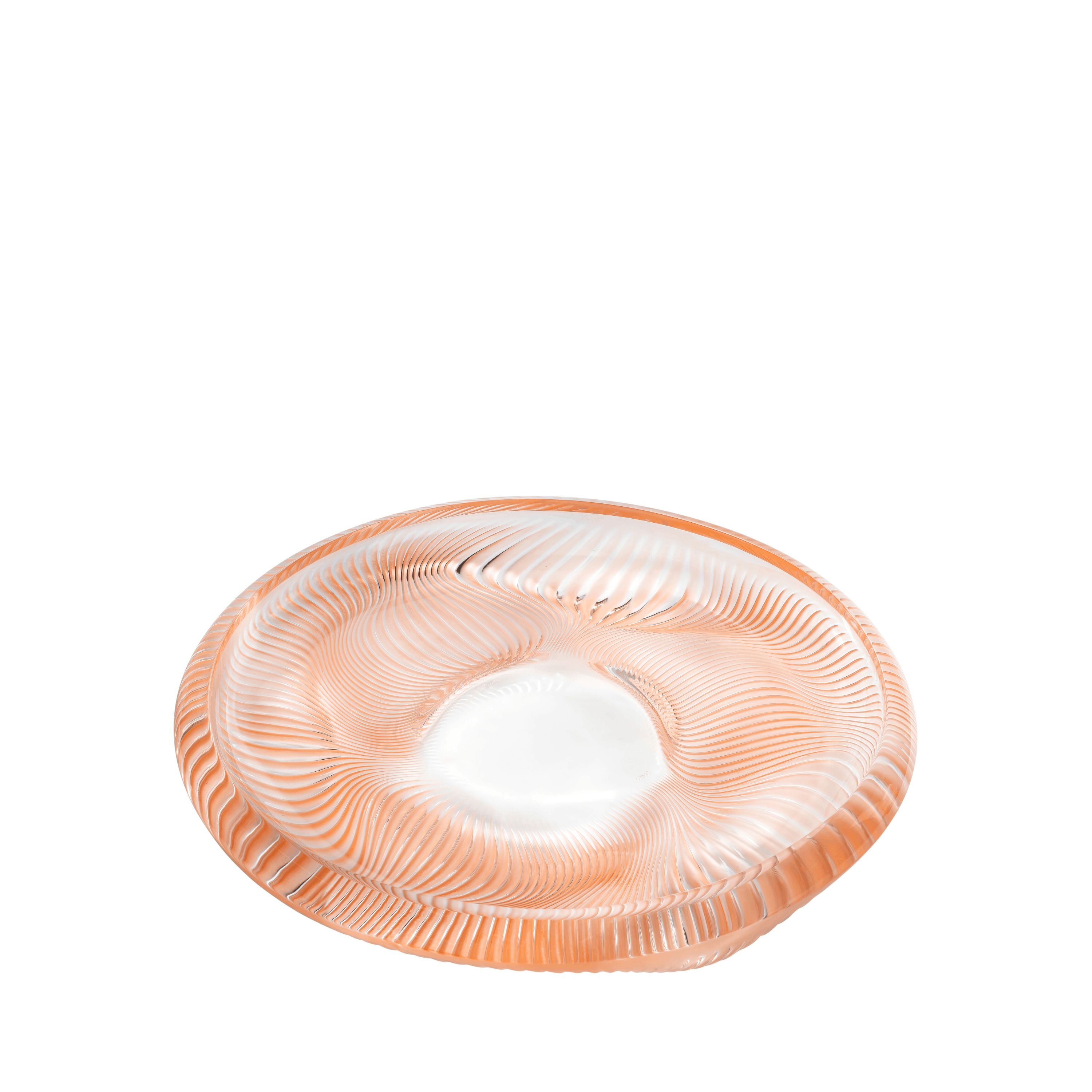 Lalique Alizé coppa cristallo patina corallo
