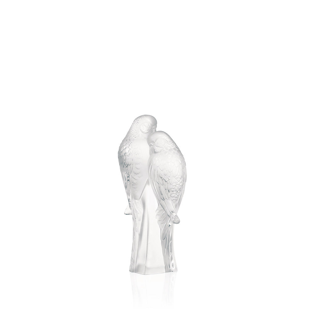 René Lalique 2 Pappagalli scultura cristallo incolore