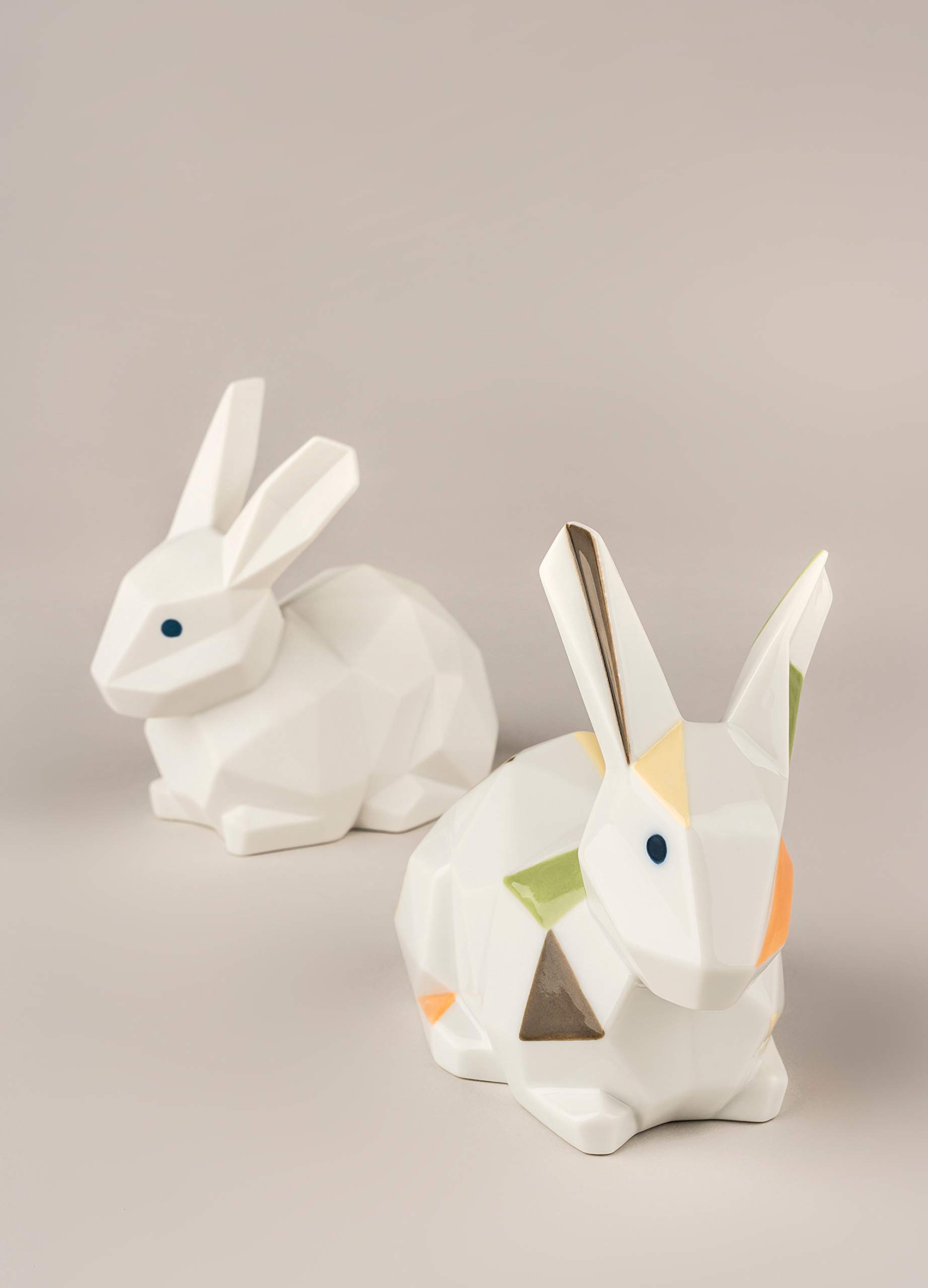 Lladró Coniglio Origami figurina porcellana bianca opaca