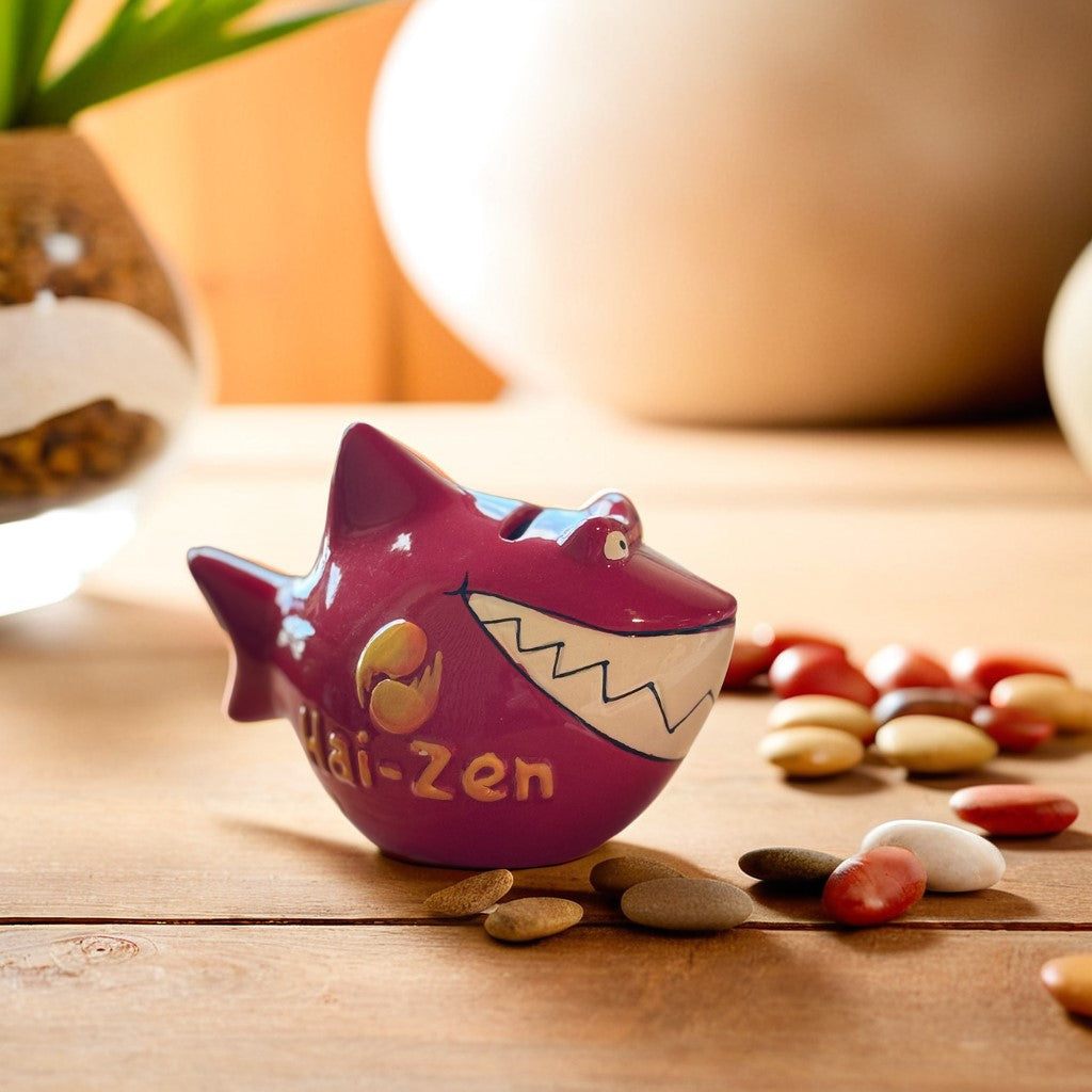 Sparschwein Company Kleinhaie Hai-Zen salvadanaio piccolo rosso