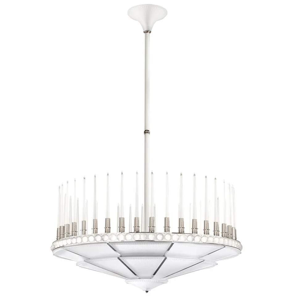 Lalique Perles Chandelier Lampadario Cristallo 1 Livello 1340 mm