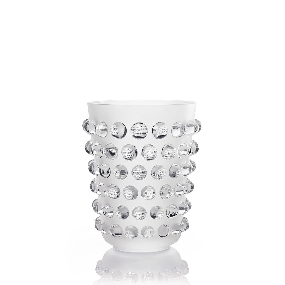 Lalique Mossi vaso in cristallo incolore taglia M