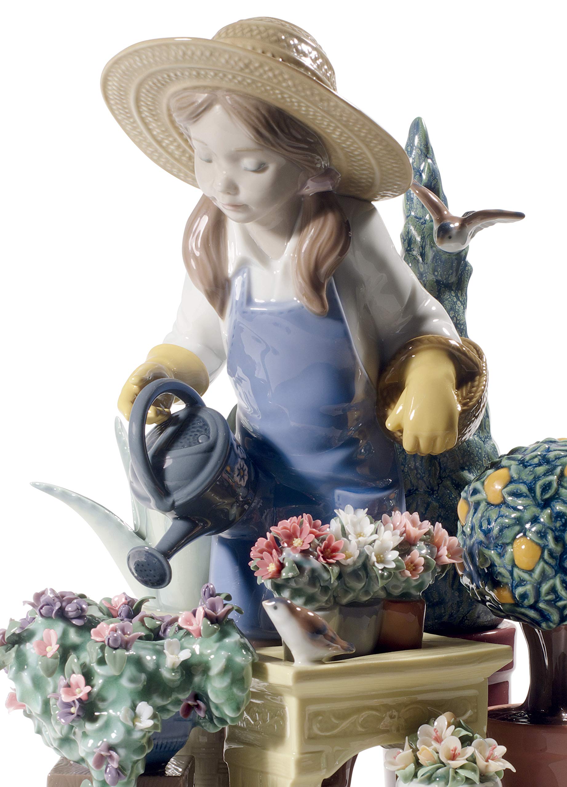 Lladró Sculture Bimba Nel Mio Giardino figurina fiori