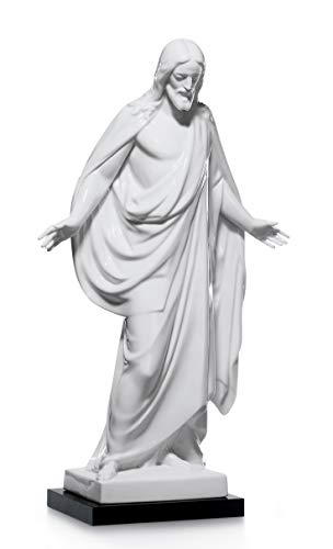 Lladró Sculture Cristo Destra figurina porcellana bianca glitter