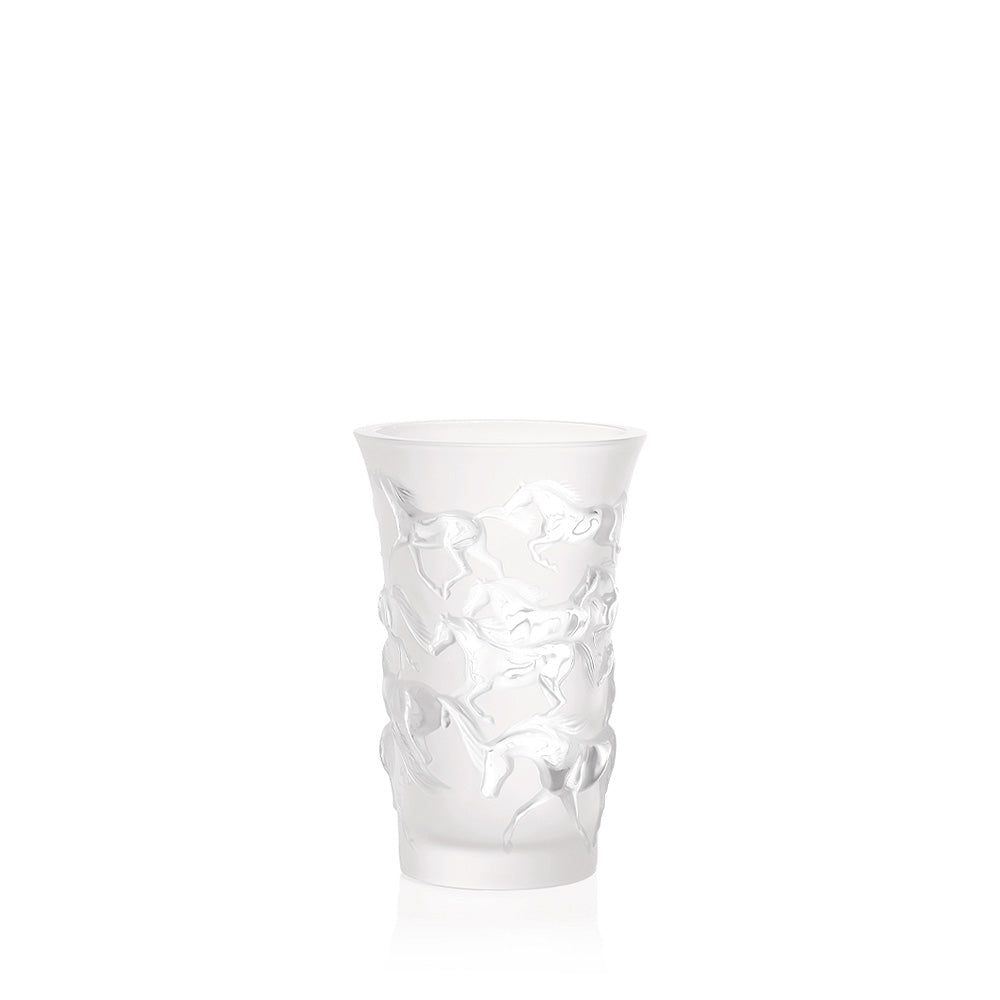 René Lalique Mustang vaso cristallo incolore cavalli