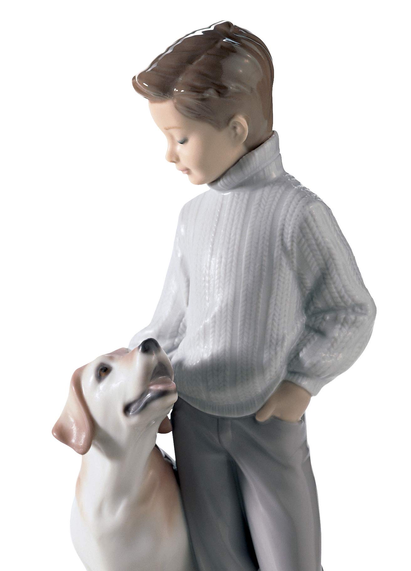 Lladró Sculture Amico Fedele Figurina Bambino Cane