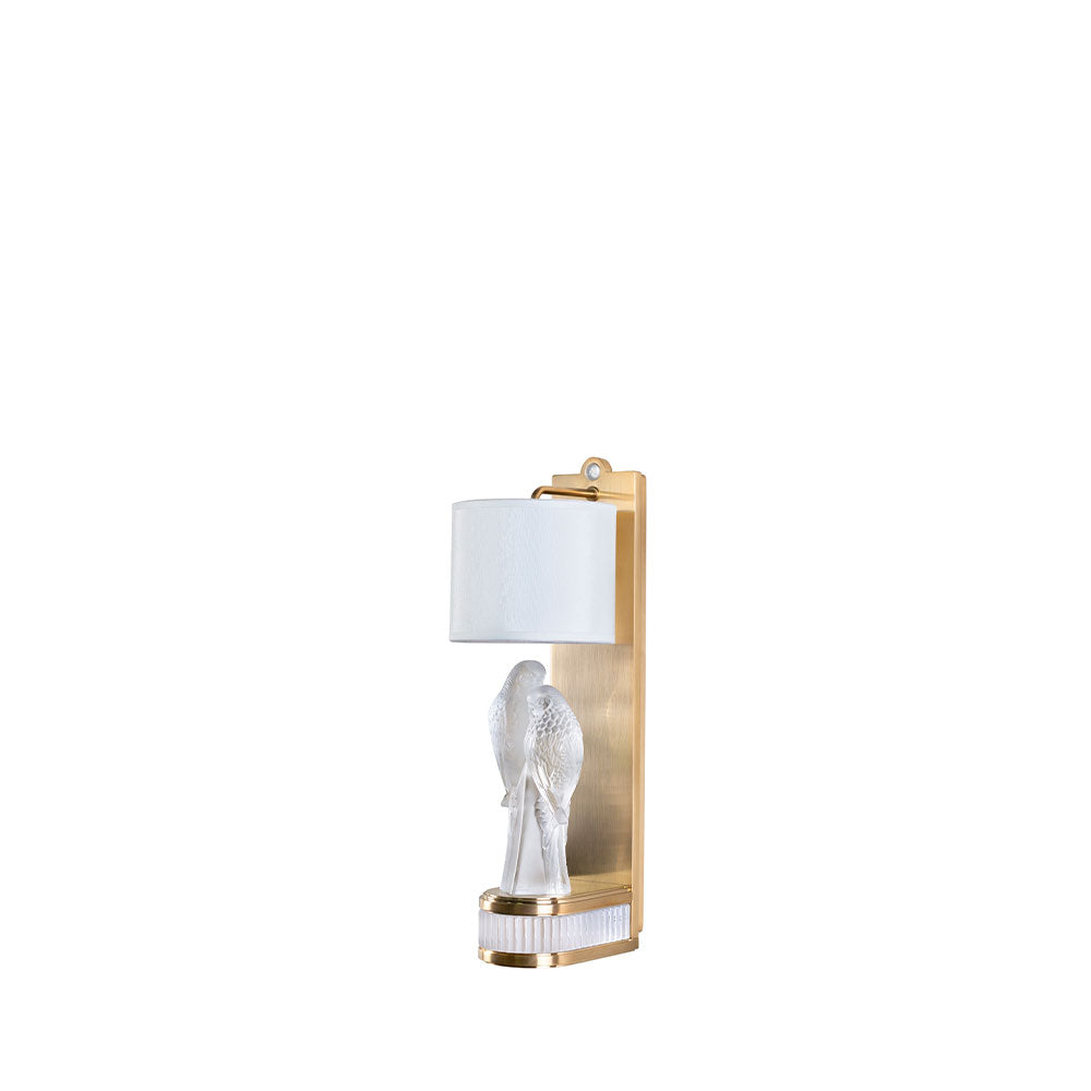 René Lalique 2 Perruches Applique Cristallo Dorata