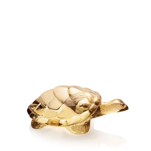 Lalique Caroline scultura tartaruga cristallo incolore oro