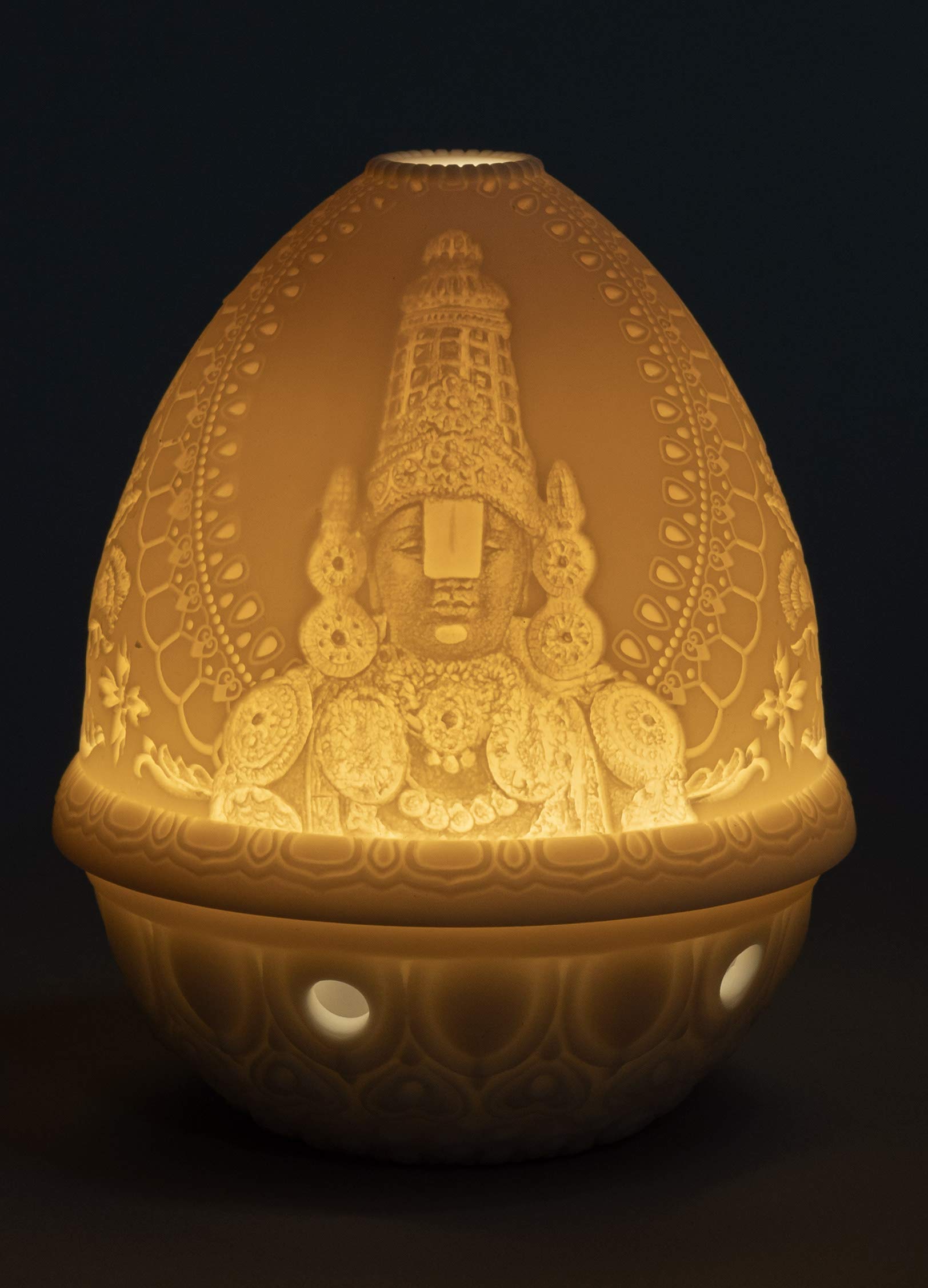 Lladró Lord Balaji Litofania Porcellana LED Ricaricabile