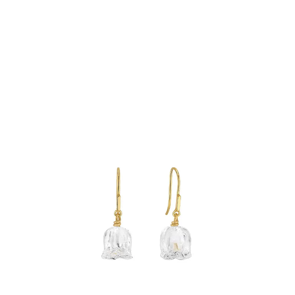 Lalique Muguet Orecchini mughetto ottone oro