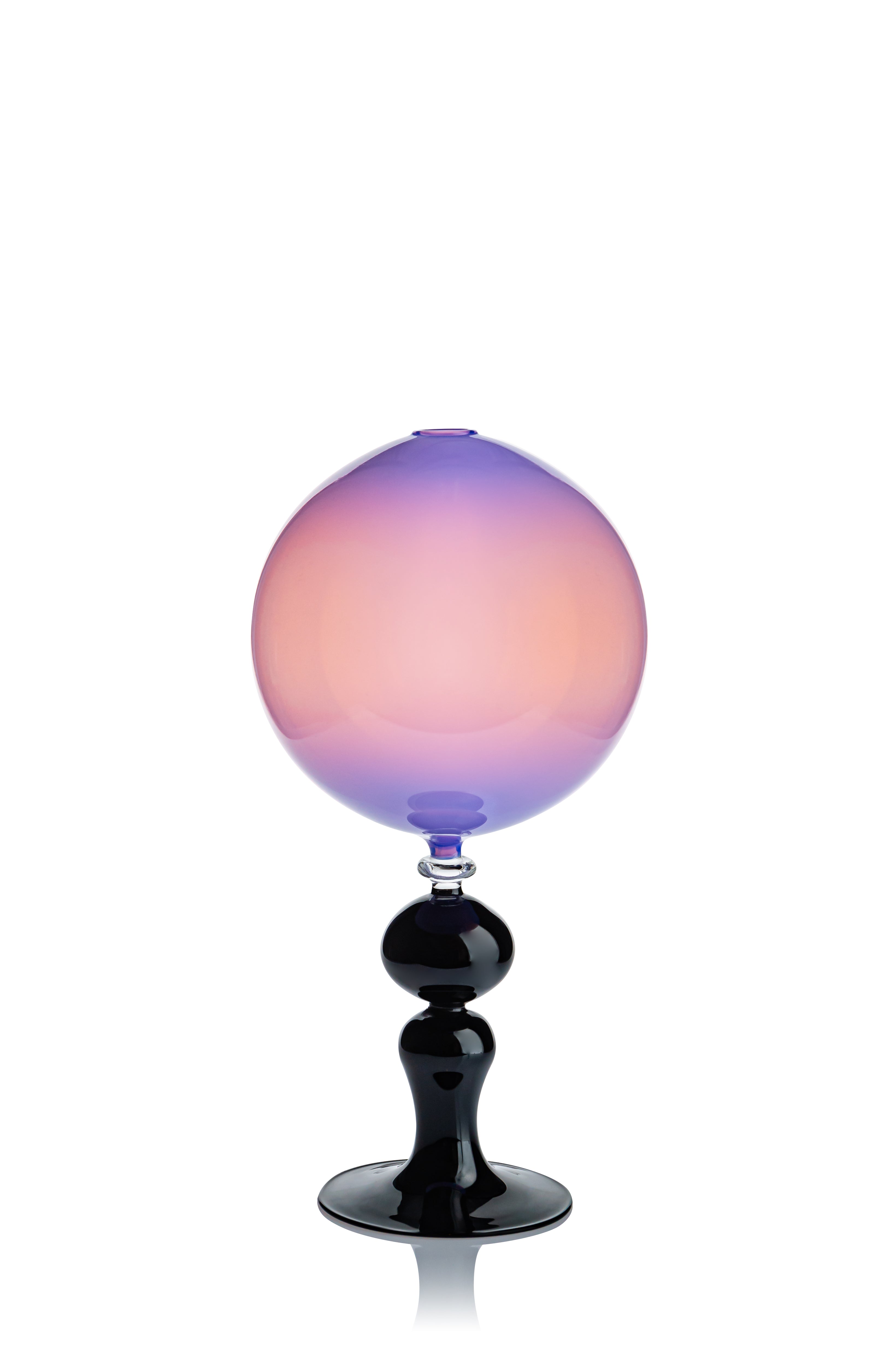Vaporetto Luna scultura vetro rosa viola 24 cm