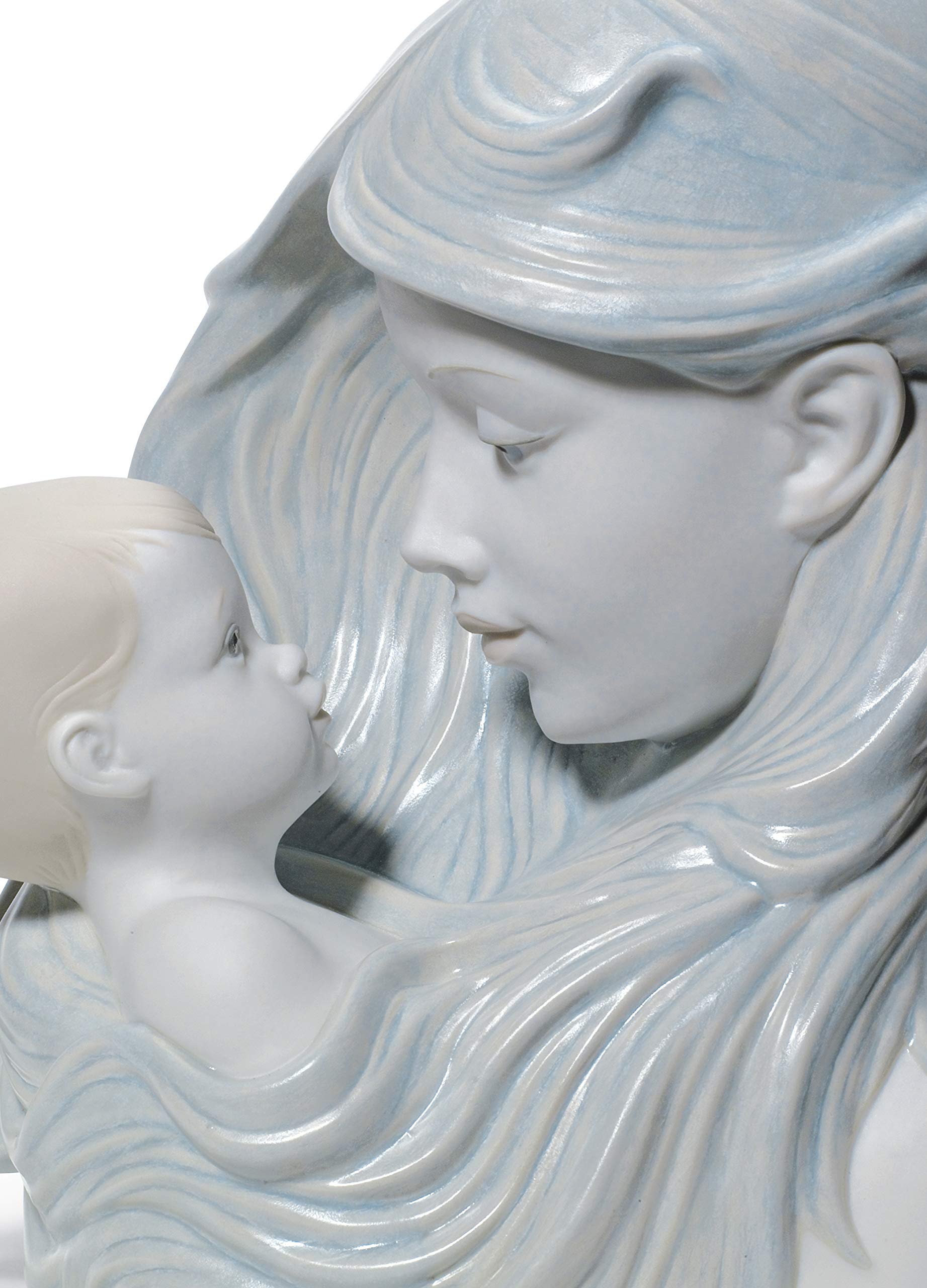 Lladró Sculture Madre Dolce Carezza figurina madre e figlio blu
