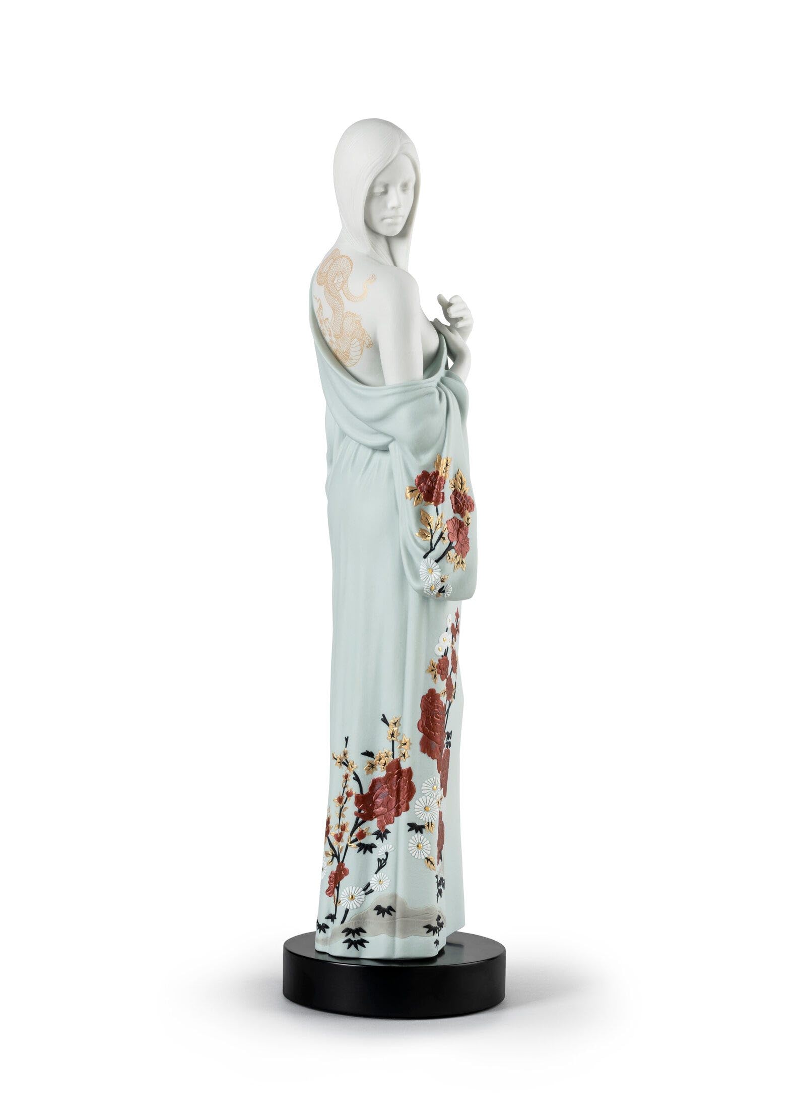 Lladró Sculture Beauty with Dragon Tattoo statuetta kimono