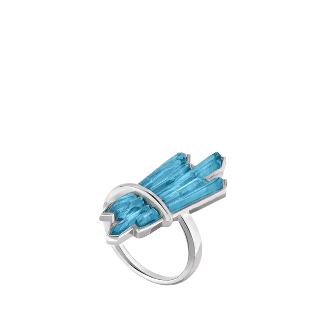 Lalique Terramineral Anello cristallo blu Persepolis