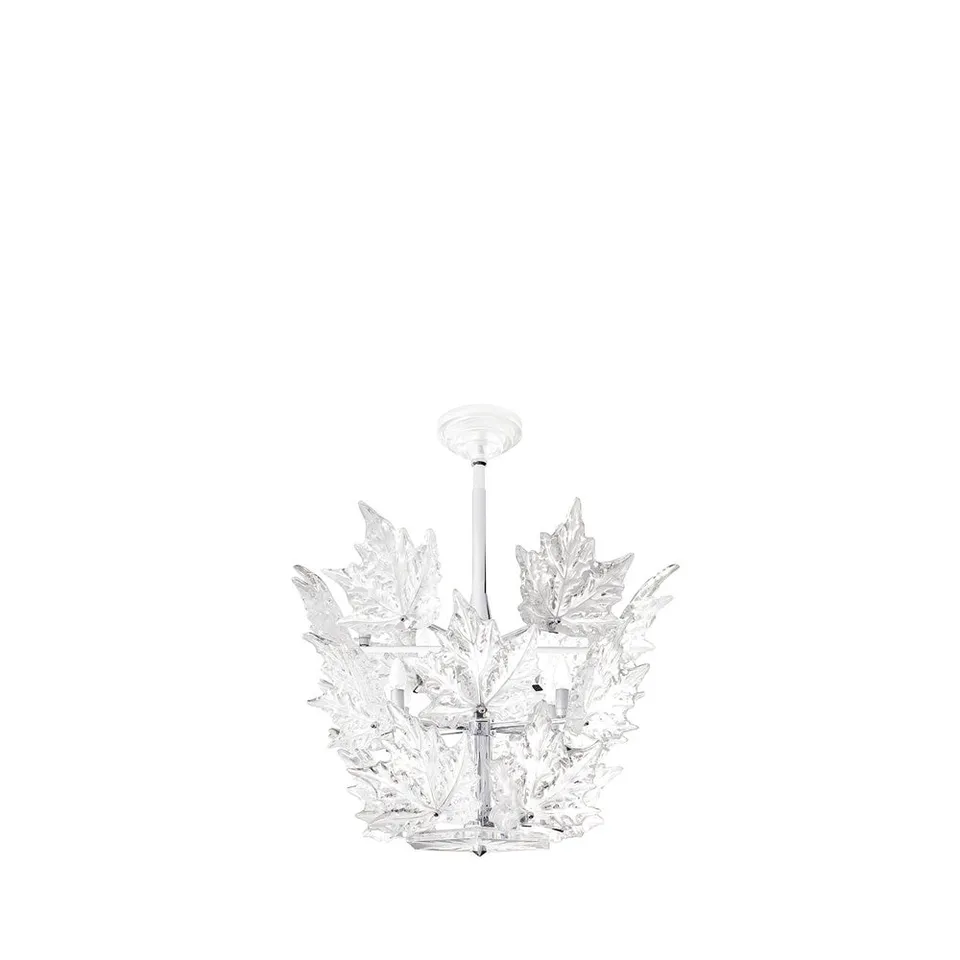 Lalique Champs-Élysées lampadario cristallo 3 ranghi cromato