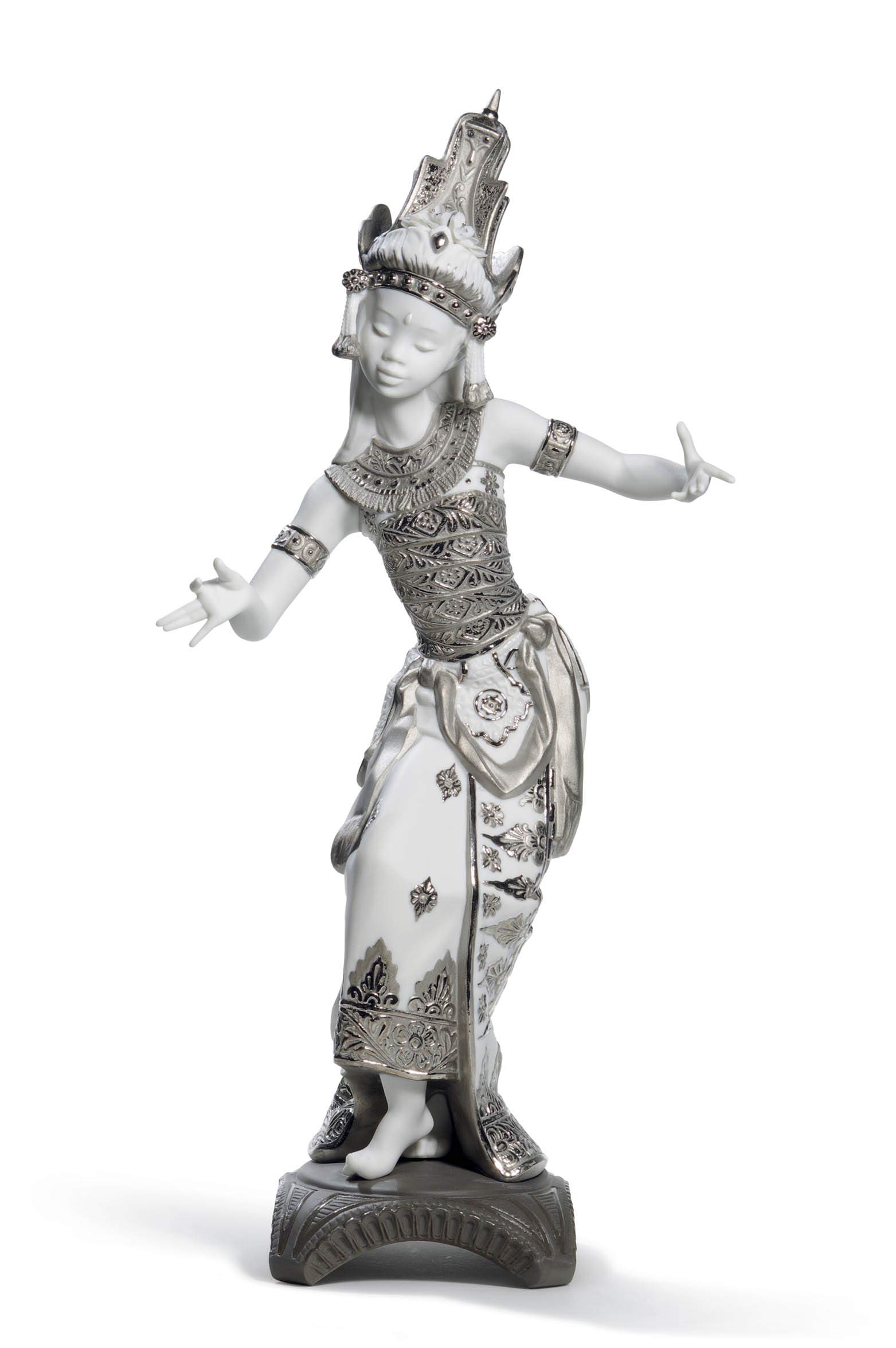 Lladró Balinese figura donna lustro argento