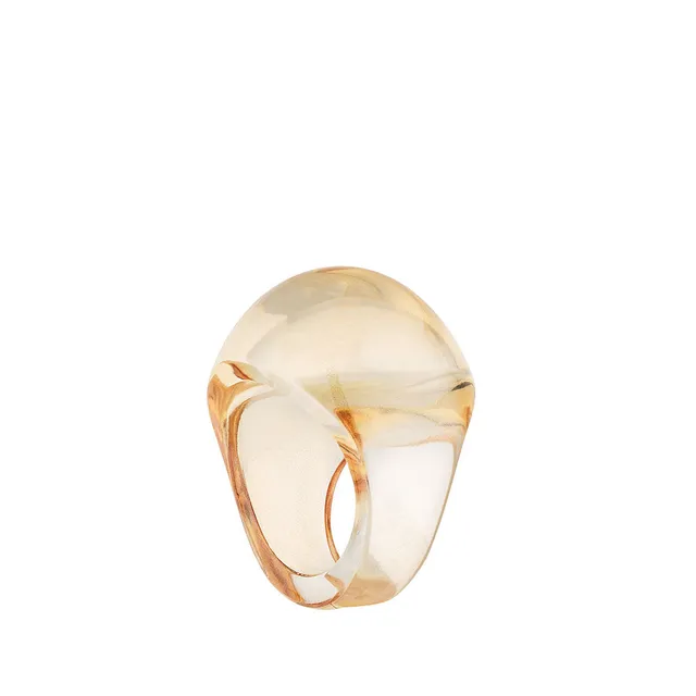 René Lalique Cabochon anello cristallo taglia 52 incolore