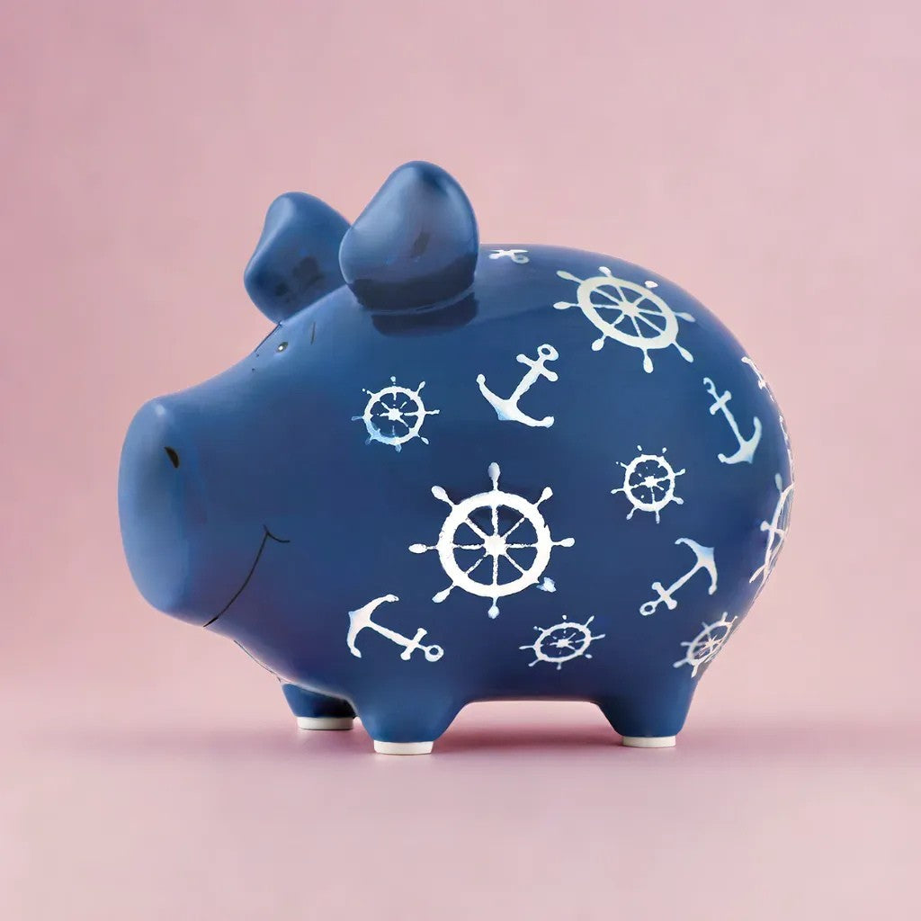 Sparschwein Company Nautilus salvadanaio maialino piccolo blu mare