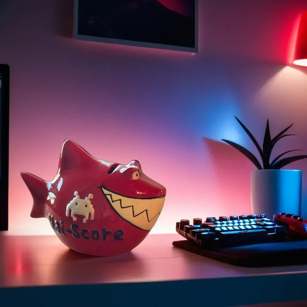 Sparschwein Company Kleinhaie Hai-Score salvadanaio squalo ceramica