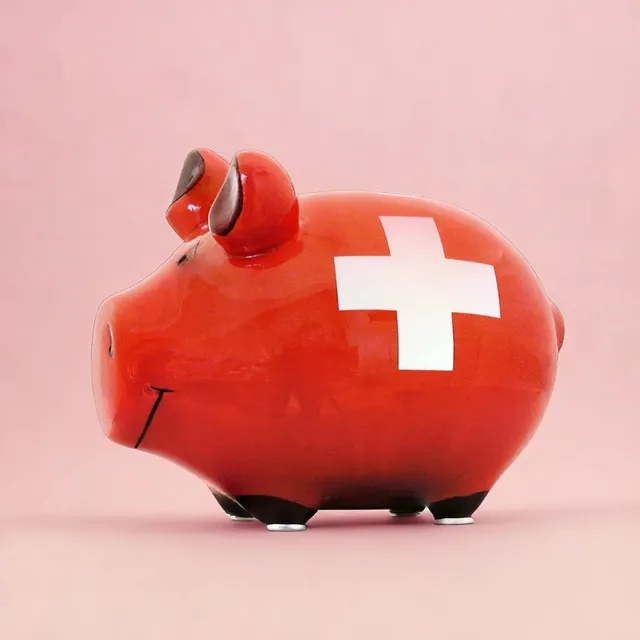 Sparschwein Company Swiss Bank salvadanaio piccolo rosso