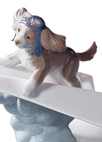Lladró Aereo di Carta Figurina Cane Porcellana Fatta Mano