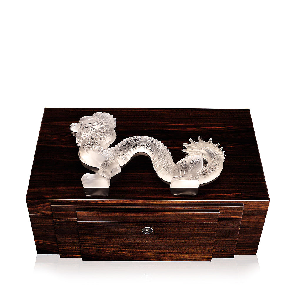 Lalique Dragon scatola portagioie L cristallo incolore