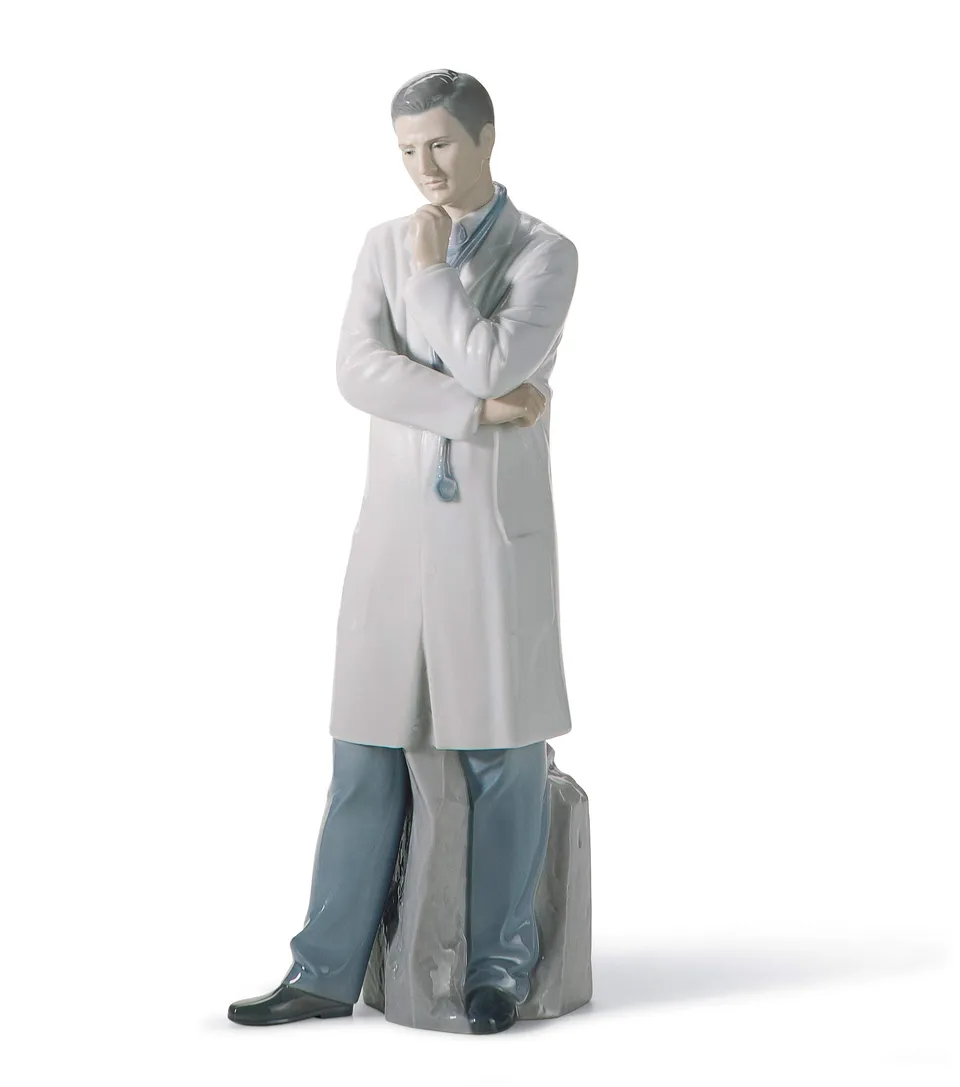 Lladró Dottore figurina porcellana medico carnagione chiara