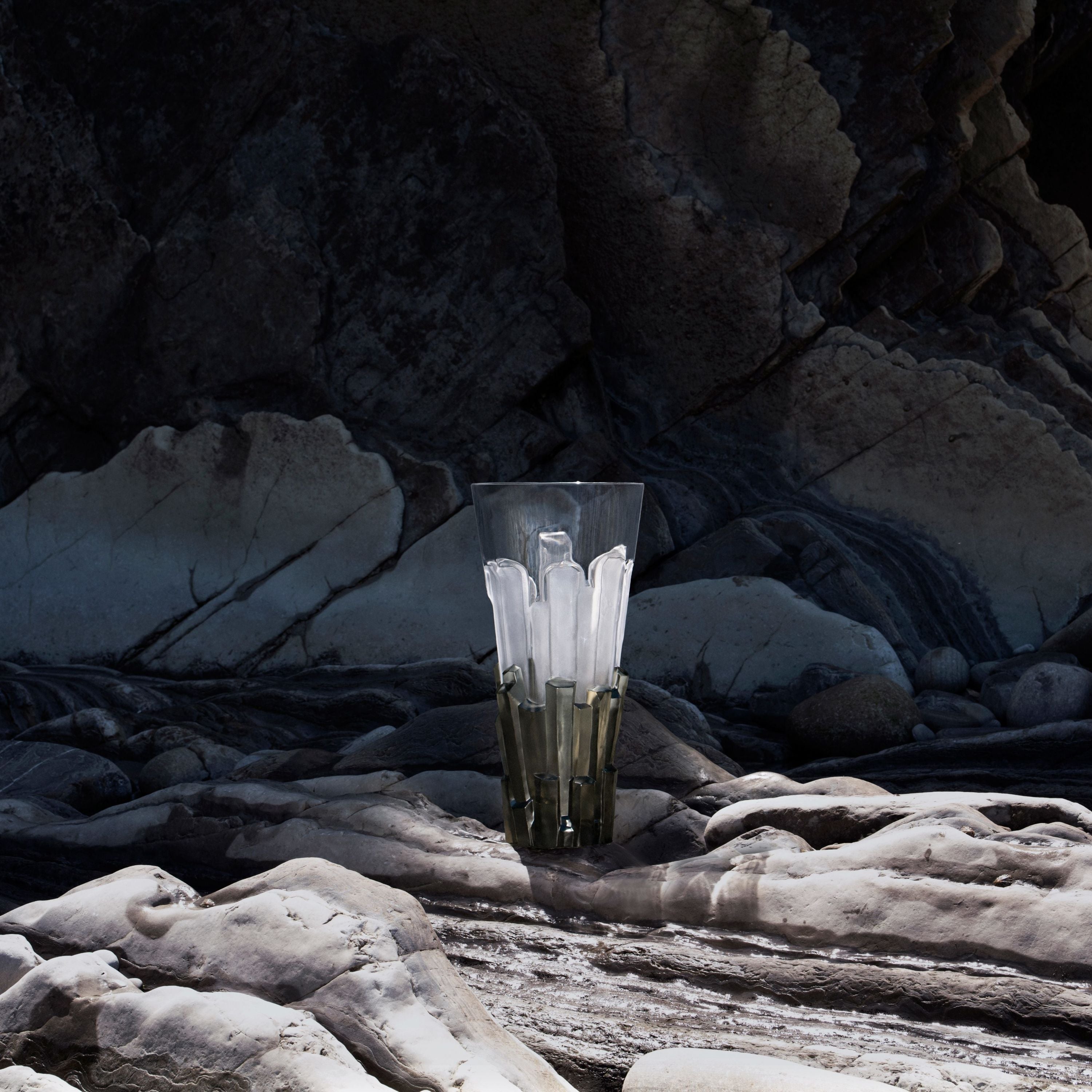 René Lalique Basalte vaso cristallo grigio One Size