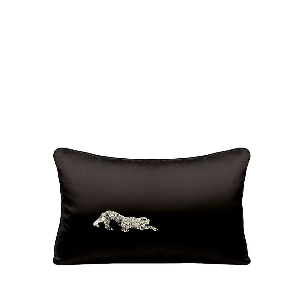 Lalique Textiles Panthère cuscino piccolo con perline