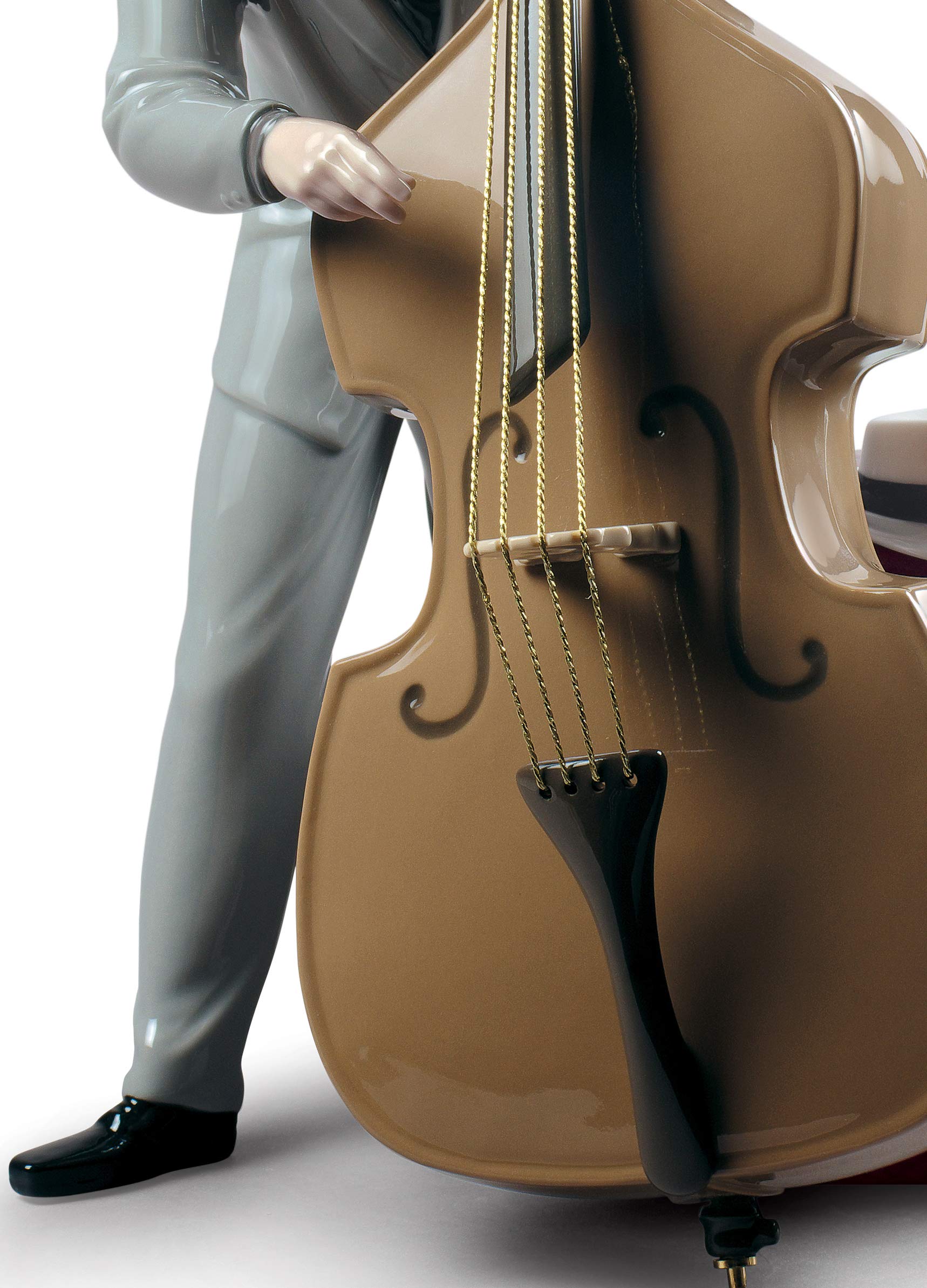 Lladró Contrabbassista Jazz scultura porcellana