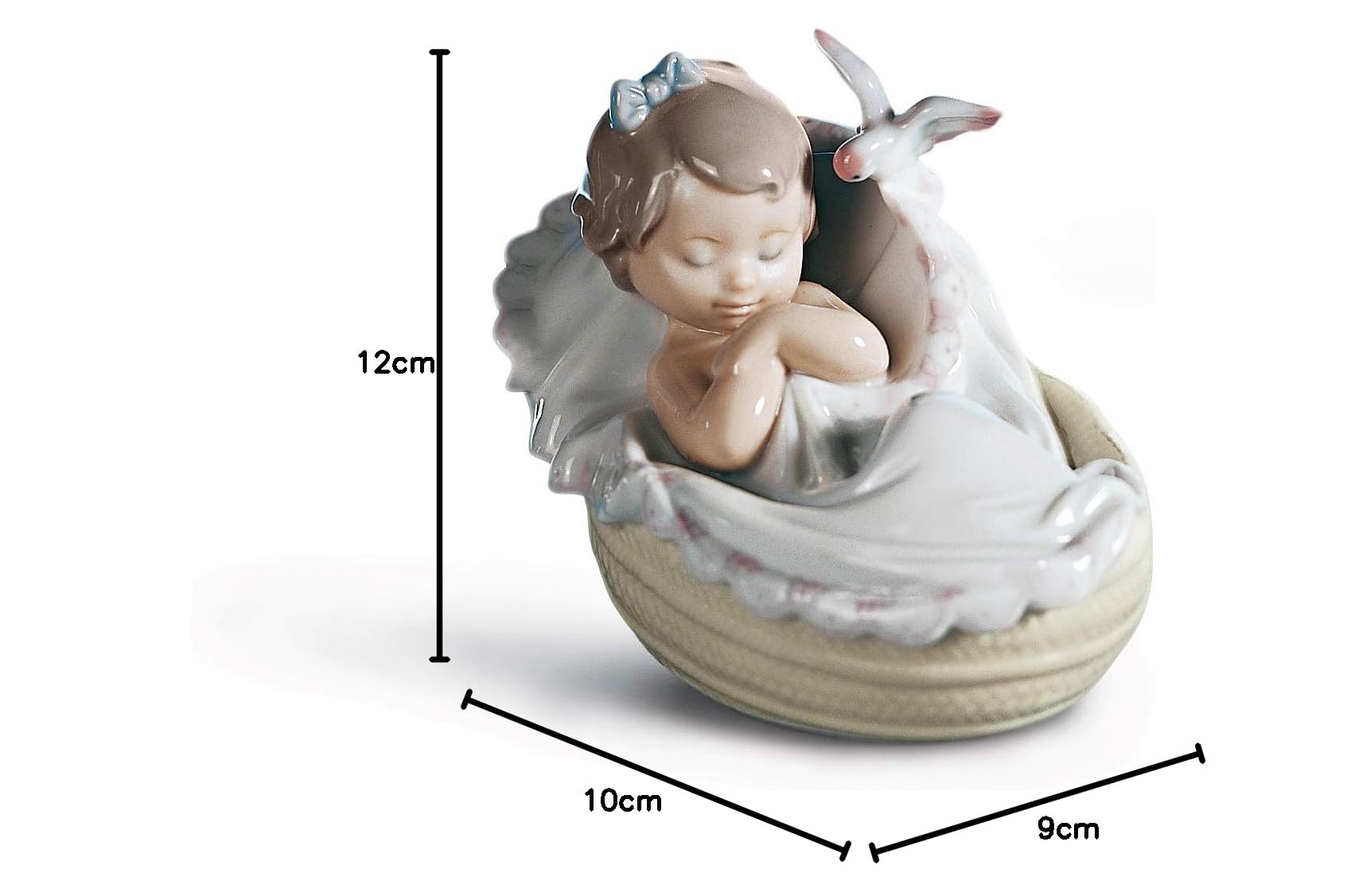 Lladró Sogni D'Oro figurina bambina culla porcellana
