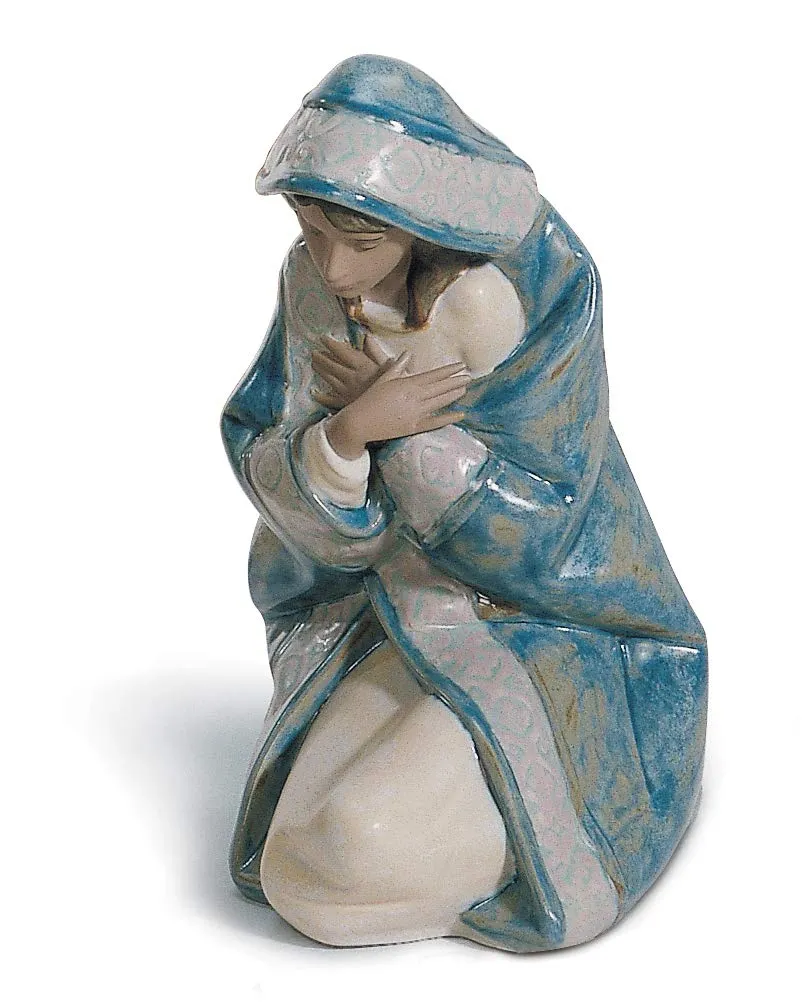 Lladró Sculture Natività Maria figurina gres opaco