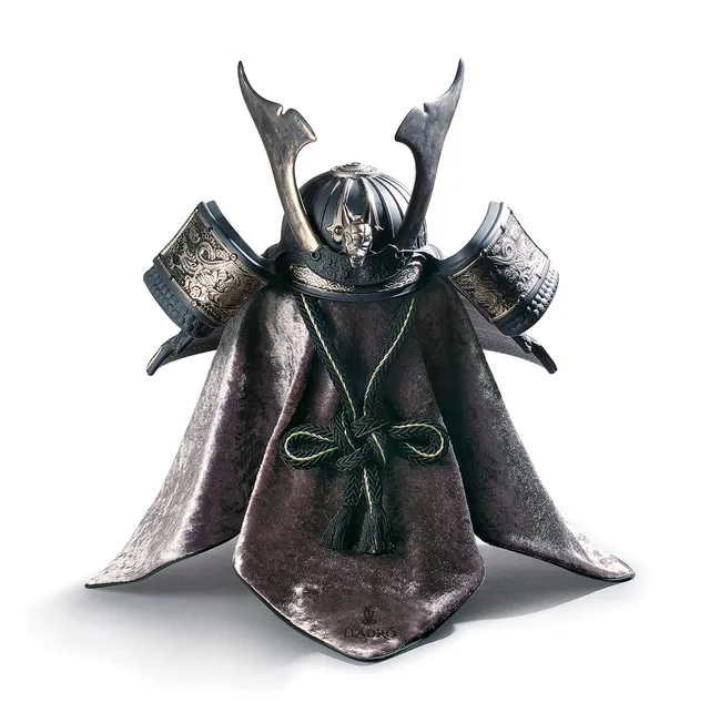Lladró Sculture Elmetto Samurai scultura lustro argento