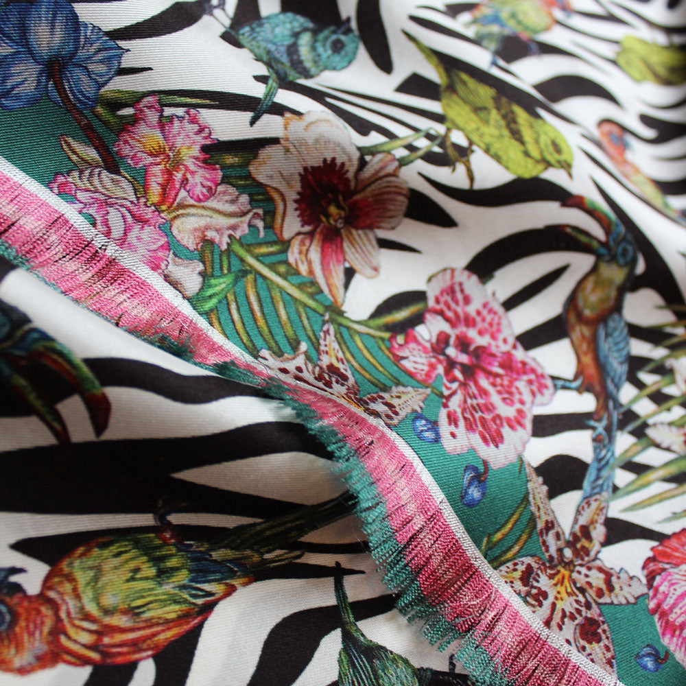 Lalique by Ginny Litscher foulard seta zebra rosa nero