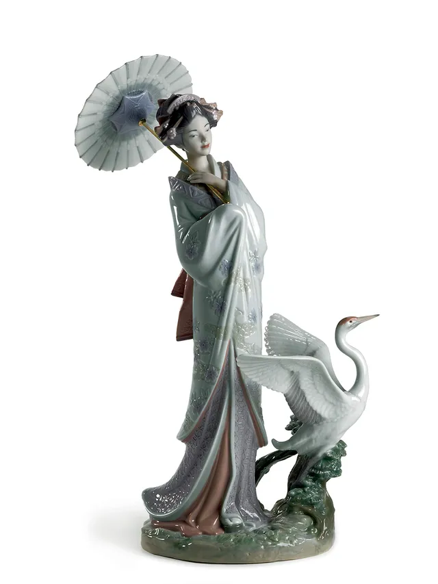 Lladró Donna Giapponese figurina porcellana kimono