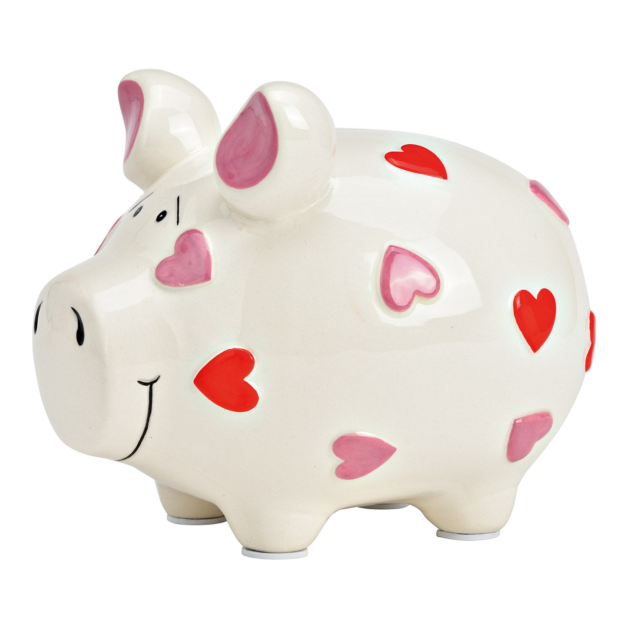 Sparschwein Company Mittelschweine Herzchen salvadanaio bianco rosa