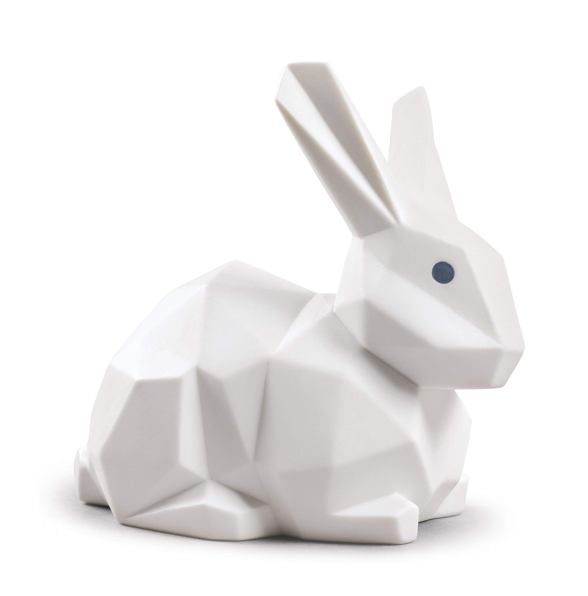 Lladró Coniglio Origami figurina porcellana bianca opaca