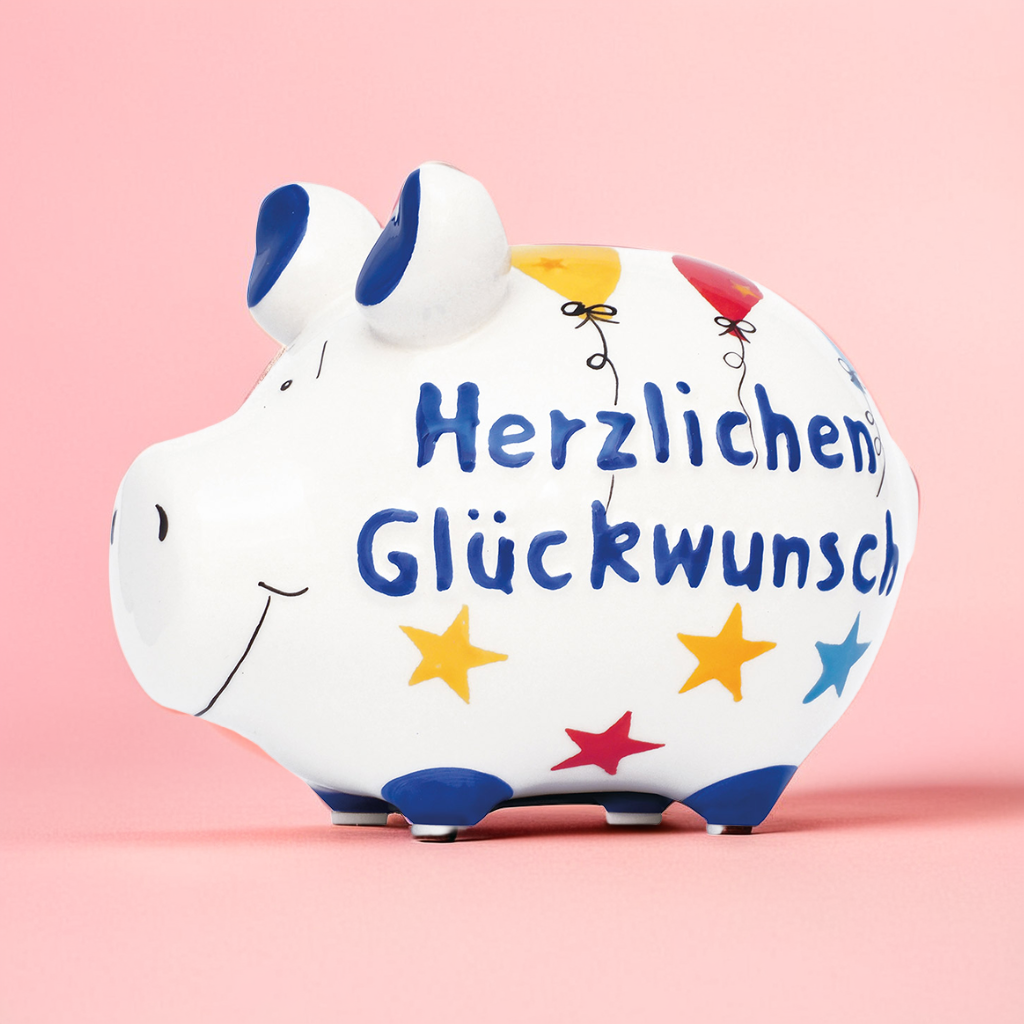 Sparschwein Company Kleinschweine Herzlichen Glückwunsch salvadanaio piccolo