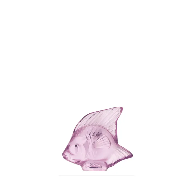 Lalique Fish scultura pesce cristallo rosa Taglia S