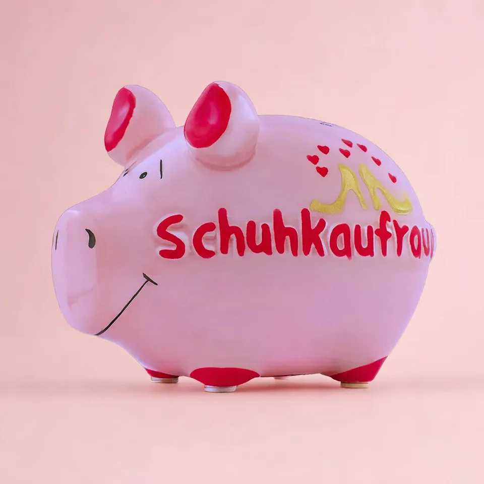 Sparschwein Company Schuhkaufrausch Salvadanaio piccolo rosa