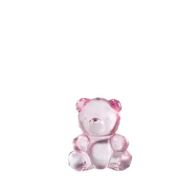 Lalique Teddy Air Piccola Scultura Cristallo Rosa Taglia S