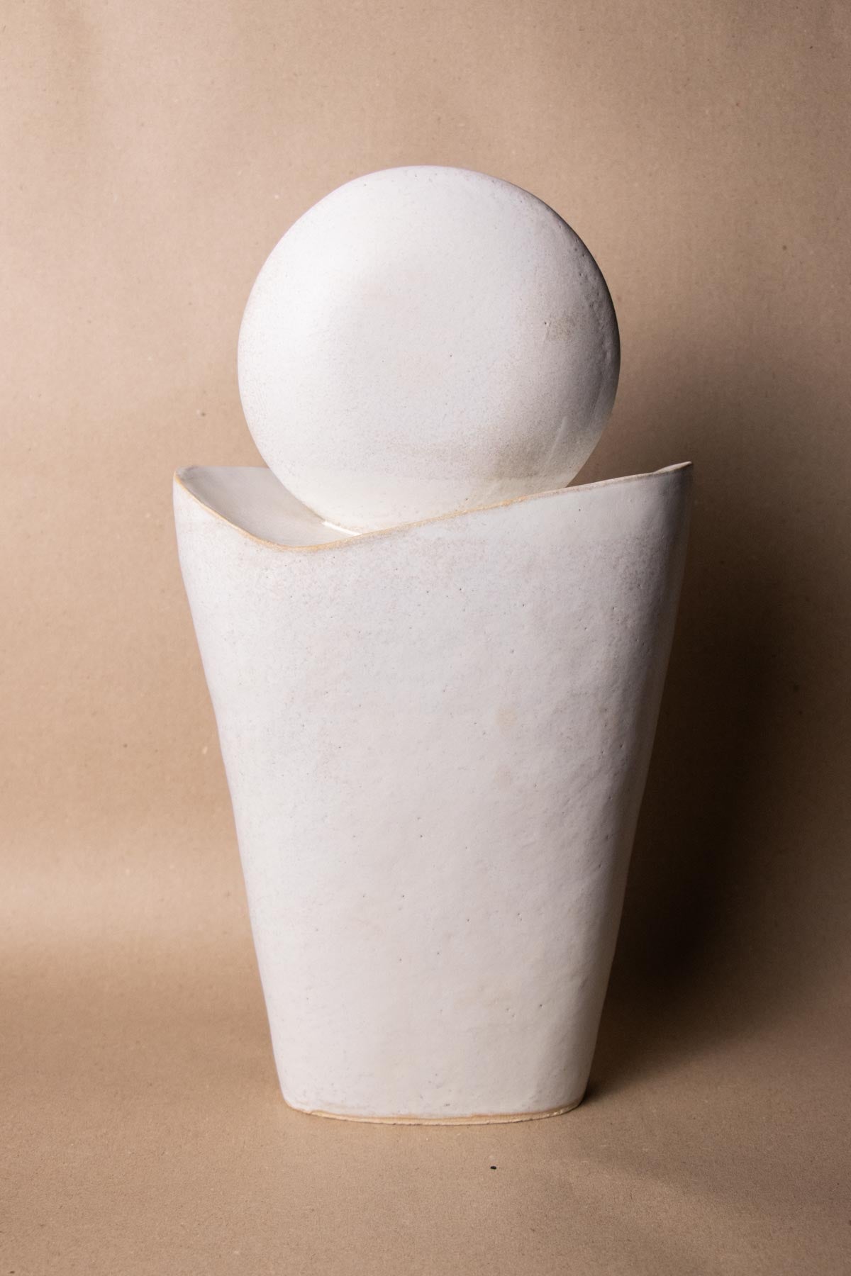 ClaireLune Serie Luna Luna Piena I scultura grès bianco 37cm